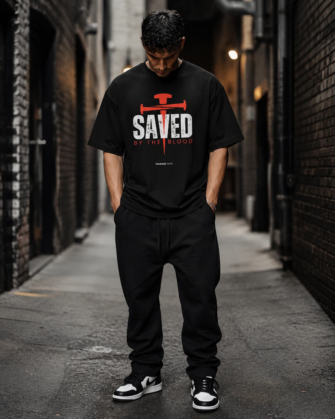 SAVED BY THE BLOOD - Oversized T-Shirt