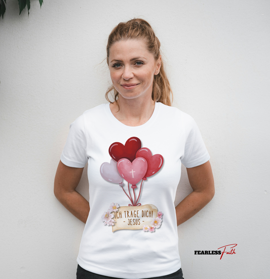 Ich trage dich - Jesus (Herzballons) - Frontprint, Premium Shirt Women.