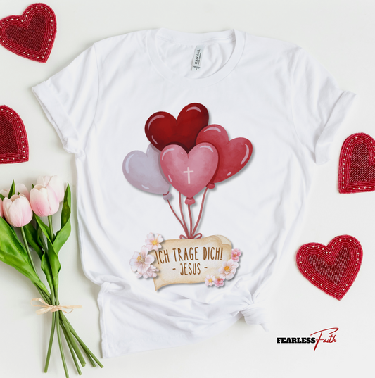 Ich trage dich - Jesus (Herzballons) - Frontprint, Premium Shirt Women.