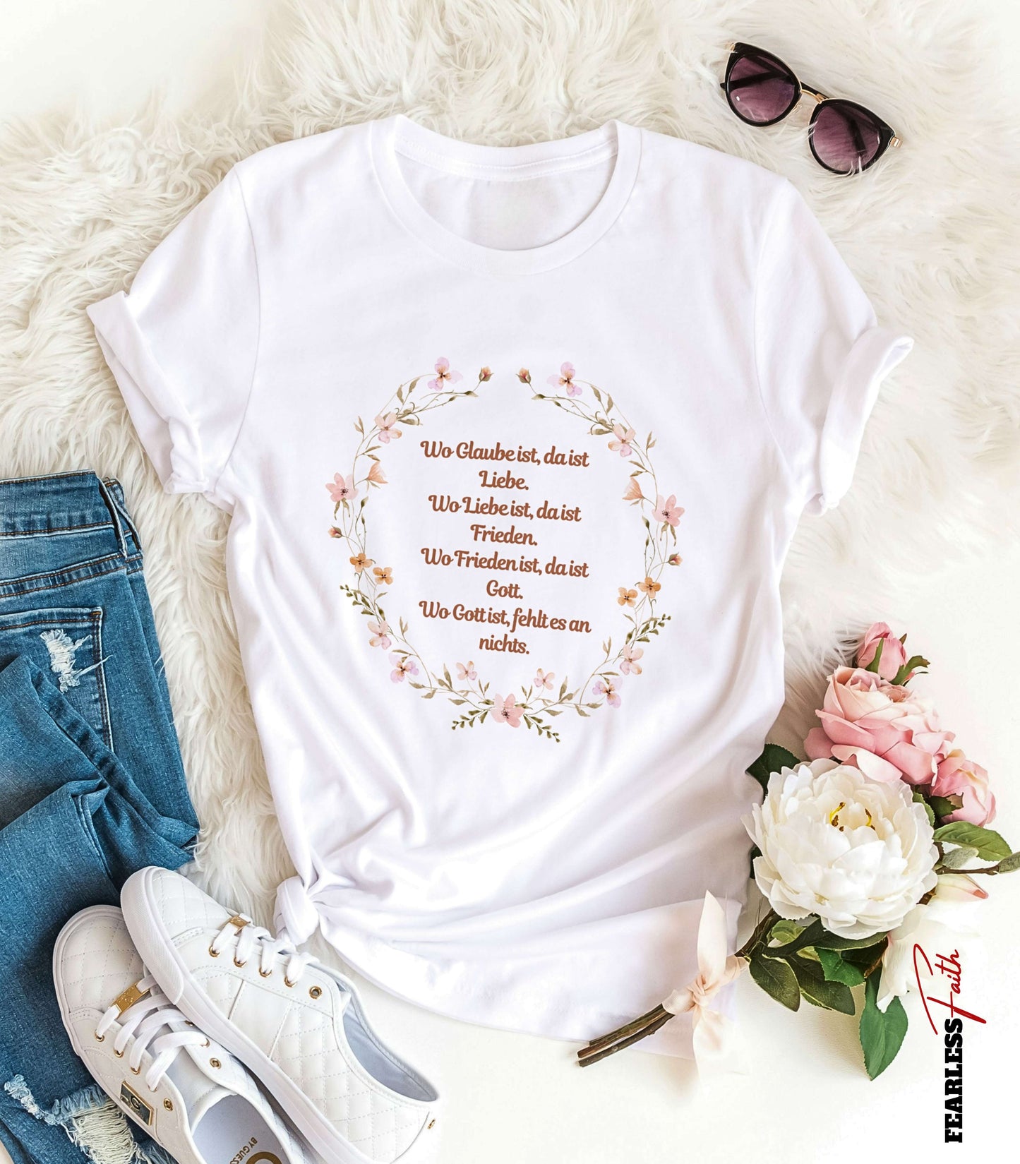 Wo Glaube ist, da ist Liebe - Frontprint, Premium Shirt Women