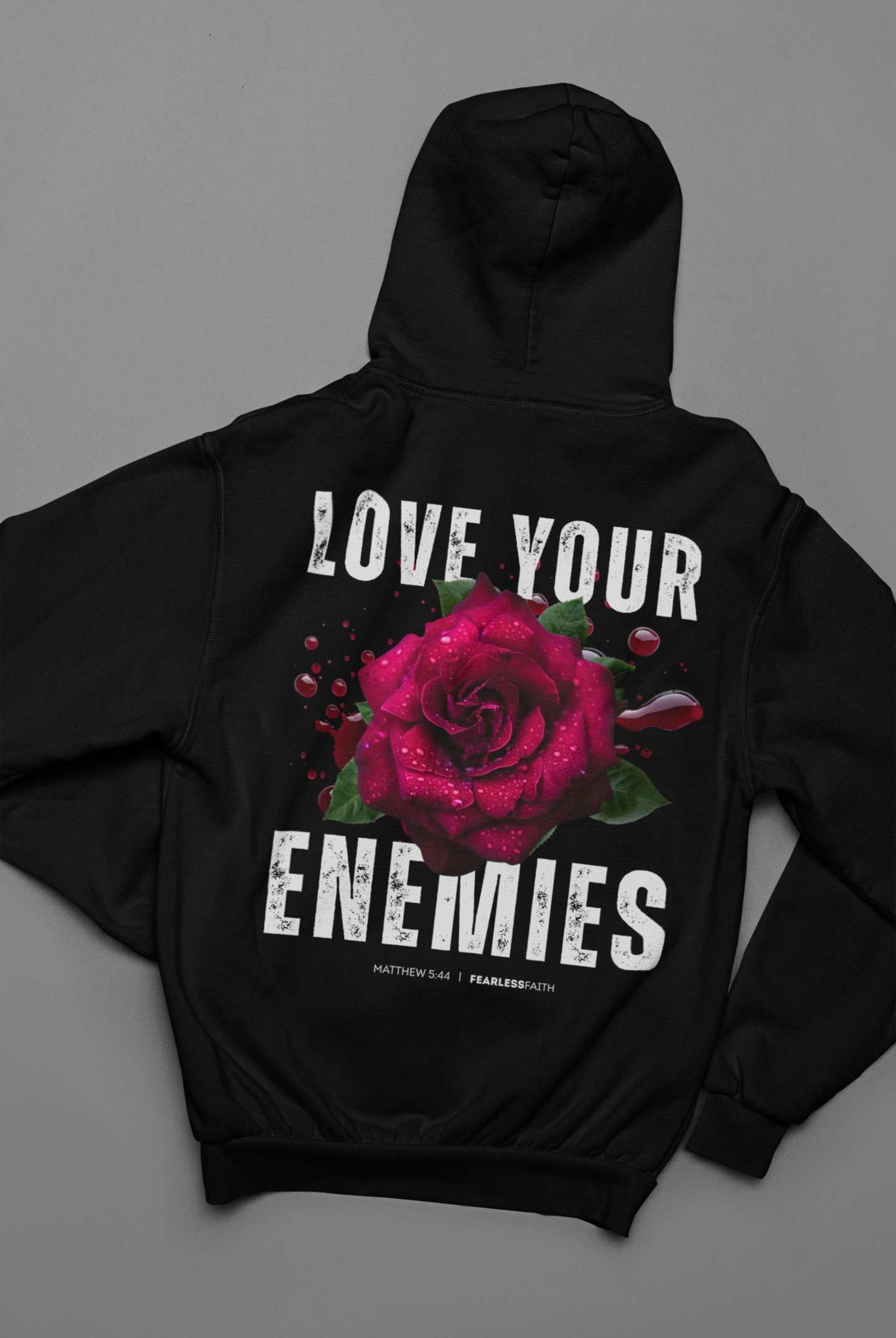 Love your enemies - Backprint, Oversized Hoodie.