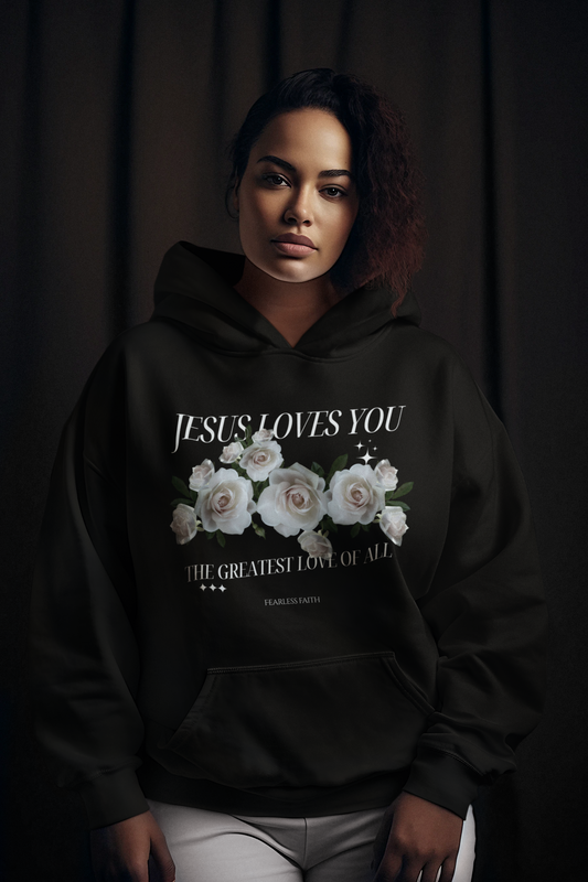 Jesus Loves You - Frontprint, Oversized Hoodie.